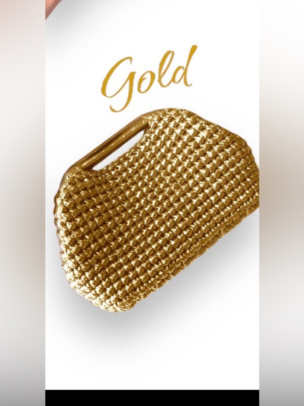 Gold Woven Top-Handle Women’s Bag - Picture 5 of 14